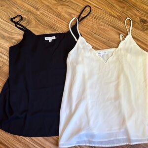 Socialite Black and White Fitted Sleeveless Camisoles